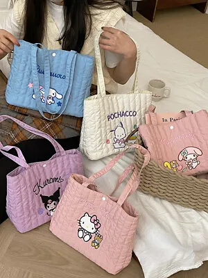 Sanrio Hello Kitty Kuromi Pochacco Embroidered Tote Bag Girl Handbag Bag • $36.29