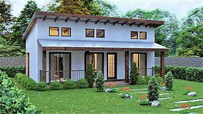 Custom Modern House Plans 3 Bedroom & 2 Bathroom With Free Original CAD Files • £28.94