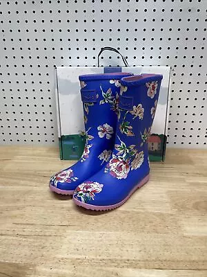 Joules Kid’s Rain Boot US Size 2 Blue Floral • $37.99