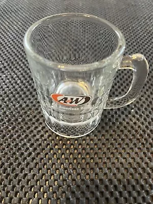 Vtg A&W Root Beer Mini Mug AW Oval Logo 3  Tall Souvenir Glass Small Cup Shot • $16.99