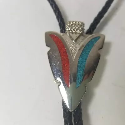 Bolo Tie Southwestern Arrowhead Bolo Tie Turquoise Inlaid • $24.99