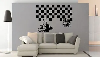 £14.50 • Buy Ska Style Stay Rude Man With Braces Kitchen Car  Vinyl Wall Art Decal Sticker
