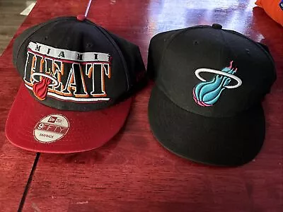 2 Miami Heat Hats  9fifty New Era Snapback Hats • $13