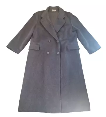 Loring Womens XL Wool Cashmere Heavy Coat Overcoat Double Breasted Charcoal • $46