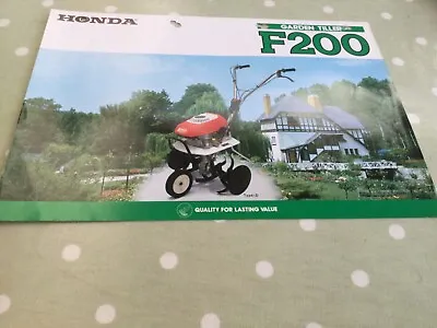 Honda Mini Garden Tiller F200 Genuine Brochure Folder • £8