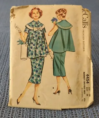 Vintage McCALL's Printed SEWING PATTERN Dated 1958 #4454 ~ TWO-PIECE MATERNITY  • $16.50