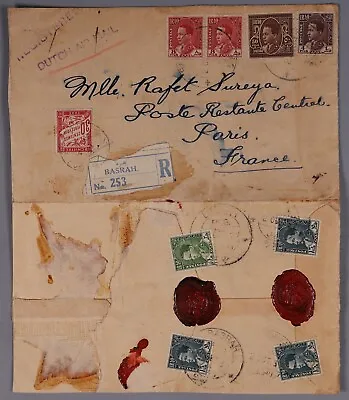 £3.39 • Buy Mayfairstamps Iraq 1937 To France Registered Short Paid Dutch Airmail Postage Du