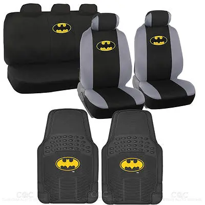 Batman Seat Covers & Floor Mats For Car Auto Van SUV Full Front & Rear Set • $59.99