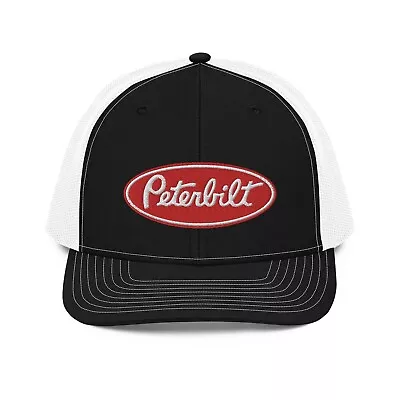 Peterbilt Diesel Richardson Embroidered Trucker Hat Cap Black White Red • $29