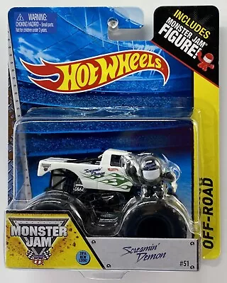 Hot Wheels Monster Jam Truck SCREAMIN' DEMON 1:64 RARE 2014 #51 + MJ Figure • $11.01