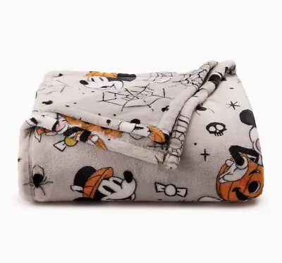 Disney Mickey Mouse Halloween Oversized Plush Throw Blanket 60 X72” Pumpkins NEW • $36.54