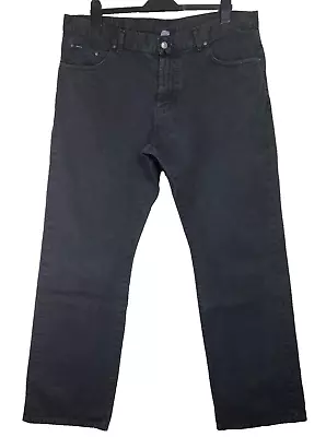 Gant Mens Black Jason Jeans Regular Fit Straight Leg Soft Feel W40/L32 • £22