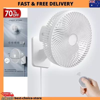 LEMOISTAR 10  Wall Mount Fan Remote AC DC 12V 90 Oscillating Timer Tilt Quiet • $127.99