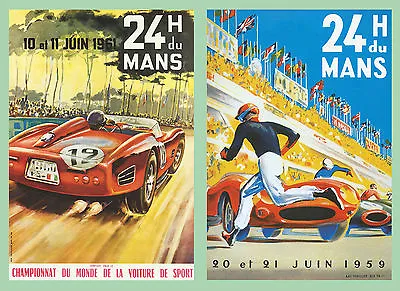 Le Mans 1959 And 1961 Motor Racing Large A3 Size Poster Advert Sign Leaflet • £11.99