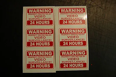 6  SECURITY Stickers Video SURVEILLANCE Camera DECAL STICKER Property Home CCTV • $2.21