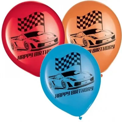 Race Car Birthday 12-inch Latex Balloons Race Car Birthday Party Decoration • $3.29