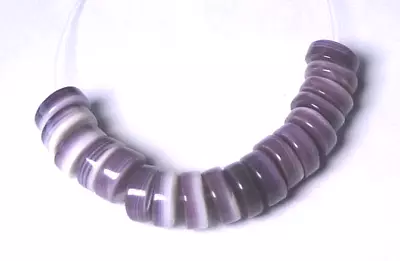 18 WAMPUM QUAHOG SHELL 3x8 Mm Rondelle Natural Beads • $2