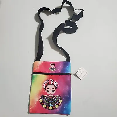 $8.99 • Buy Frida Kahlo Cross Body Bag Vinyl Size Small Multicolor