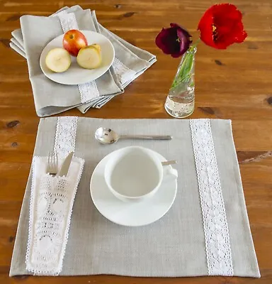 £3.99 • Buy Linen Look Placemats / Table Mats For Wedding Tables Decor / Dinner Parties UK