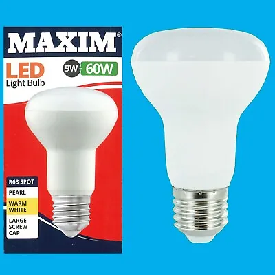 6x 9W =60W LED R63 Reflector Spotlight 2700K Warm White ES E27 Light Bulbs Lamp • £16.49