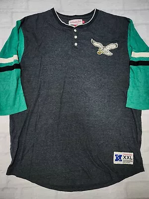 Mitchell & Ness NFL Philadelphia Eagles 3/4 Sleeve Shirt In Gray Size 2XL • $22.32