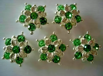 2 Hole Slider Beads Dotti Green  #5 • $6.75