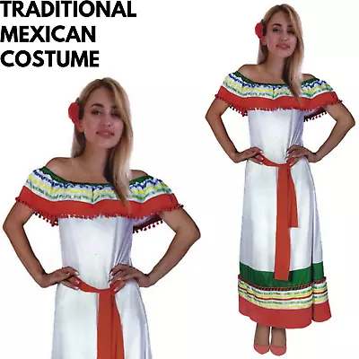 Women's Ladies MEXICAN COSTUME DRESS Spanish Fiesta Fancy Party  • $49.95