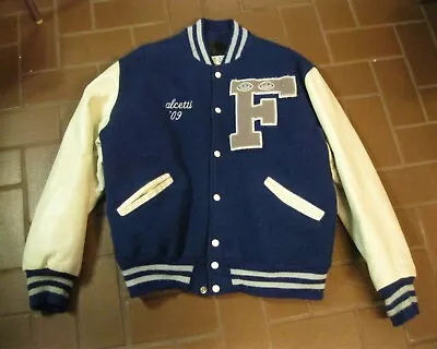 Vintage Men’s Varsity High School Letter Jacket Fairfax  F  Size XL • $49