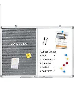 Changeable Letter Felt Board/Magnetic Whiteboard For School Office Home 60x45cm • £19.99