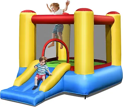 Inflatable Bounce House Blow Up Moon Bounce For Kids W/Slide Giant Jumpy Area • $268.27