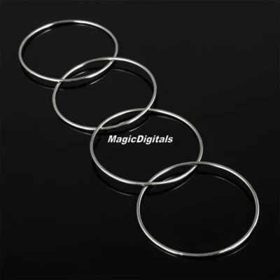 £5.79 • Buy 1set Four Chain Chinese Linking Metal Rings Magic Tricks Close Up Stage Kit 10cm
