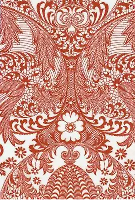 Oilcloth Fabric Paradise Lace Red Pattern Sold In Yard Or Bolt • $119.99