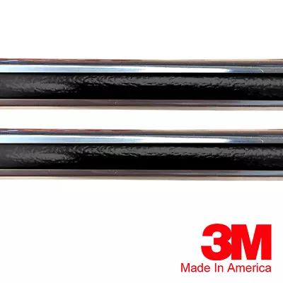 Vintage Style 1 1/8  Black & Chrome Side Body Trim Molding • $64.99