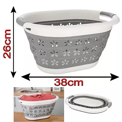 Large Collapsible Laundry Basket Foldable Space Saving Washing Cloth Storage Bin • £9.95