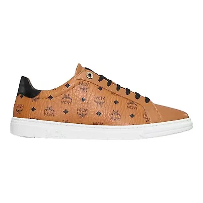 MCM Women's Terrain Lo Sneakers In Visetos MESBAMM05 Cognac - BRAND NEW IN BOX • $229