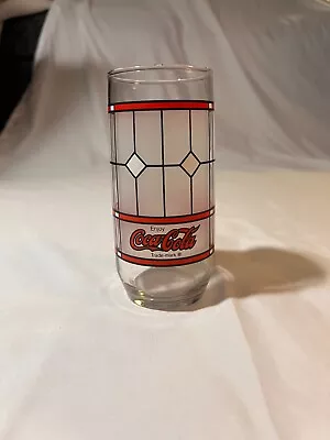 Vintage Coca Cola Drinking Glass Tumbler Red Frosted Stained Window Coke Glass • $9.99