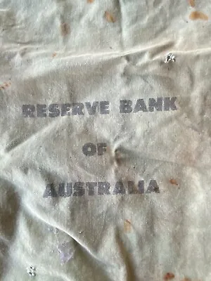 Rare Vintage Reserve Bank Of Australia Money Cash Bank Bag Antique • $39.99
