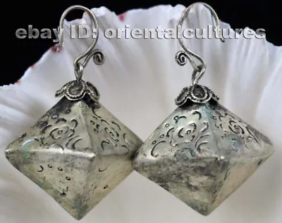  Tribal Exotic Chinese Handmade Miao Silver Earring • $30