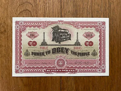 1x Shepard Fairey OBEY GIANT Two Sides Of Capitalism Bank Note ART Flyer PRINT • £69