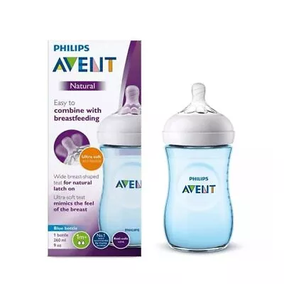 Philips Avent SCF035/10 BOTTLE NATURAL 2.0 WITH NATURAL RESPONSE- 260 Ml (Blue) • $42.82