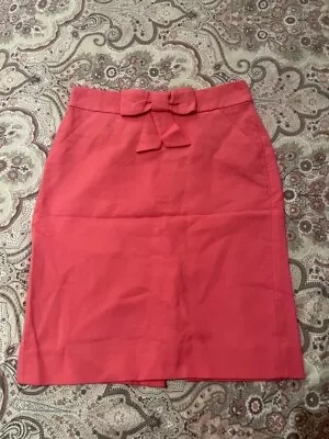 J.Crew Pink Bow Waist Pencil Skirt Worn Once Excellent Sz 0 With Bonus Items • $25.99