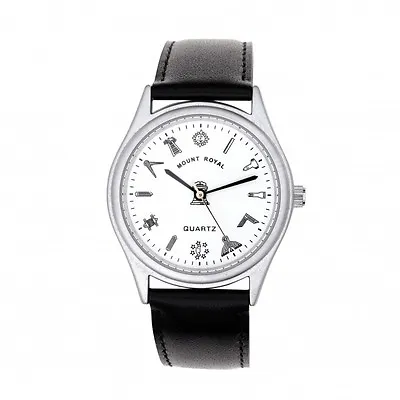 Men's G406 Masonic Silver Plated & White Wrist Watch • £70.20
