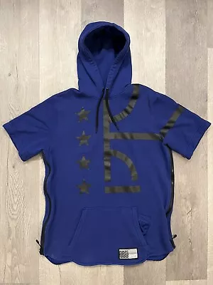 Nike Basketball Men’s Blue Side Zip Short Sleeve Hoodie - Large • $15.95