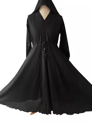 Ladies Nida Umbrella Flare Abaya/Jilbab/Maxi/Dress In Black In Size 60 • £15