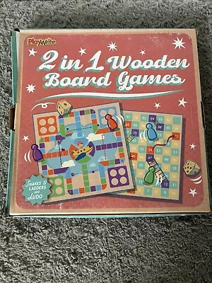 2 In 1 Wooden Boardgame (Ludo And Snakes And Ladders) • £5.99