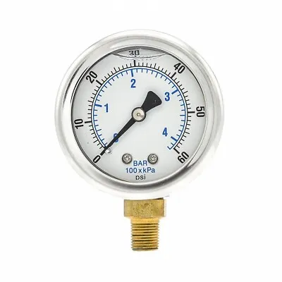 Pic Gauges 0 To 60 Psi Pressure Gauge; 2  1/8  Mnpt Stainless Steel 201L-208D • $18