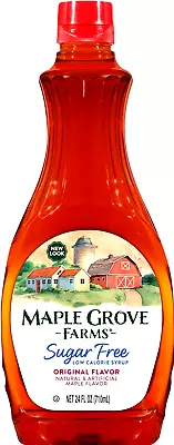 Maple Grove Farms Sugar Free Maple Flavoured Syrup - Guilt Free Waffle Syrup - • £13.90