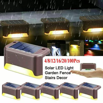 $163.99 • Buy Outdoor Solar Powered Deck Lights For Fence Patio Pool Stairs Step Pathway Lamps