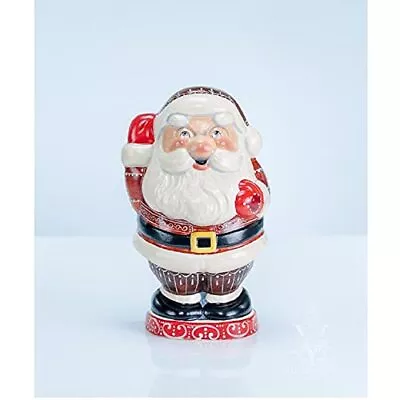 Vaillancourt Folk Art Round Jolly Gingerbread Santa Chalkware Figurine • $259.98