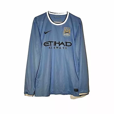 Manchester City Nike 2013/2014 Home Football Soccer Long Sleeve Jersey Sz Medium • $60